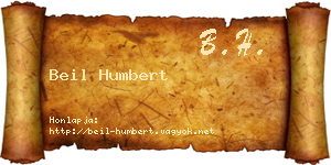 Beil Humbert névjegykártya